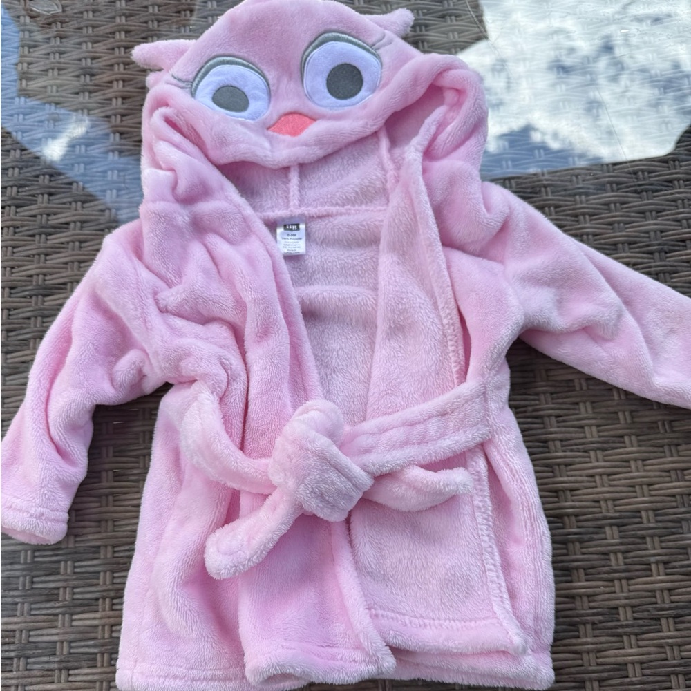 HBCali Pink Plush Pajama Robe with Character Hood